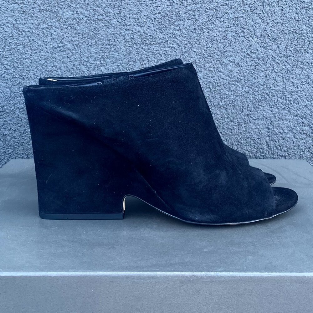 Sam Edelman Black Wedge Open Toe Mules